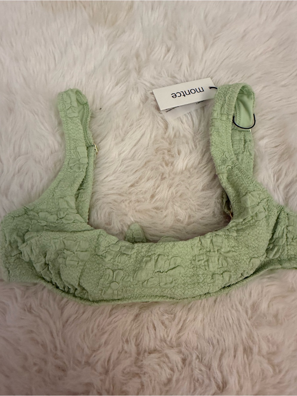 Montce Light Green Towel-Texture Bikini Bottom